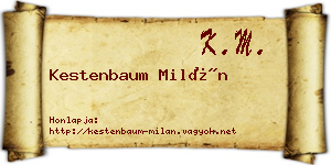 Kestenbaum Milán névjegykártya
